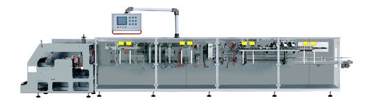 薄板にされたフィルムの横のDoypackの食糧袋のパッキング機械